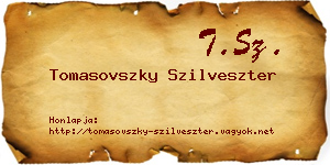 Tomasovszky Szilveszter névjegykártya